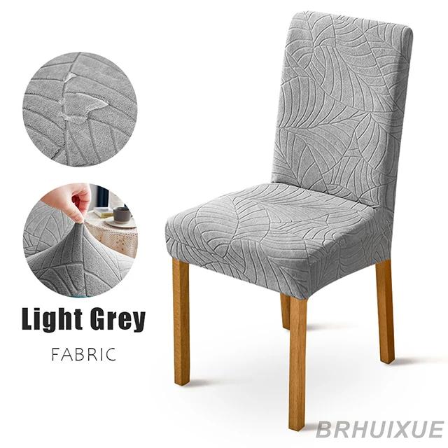 

1PCS Waterproof Jacquard Chair Covers Elastic Dining Room Chair Case Protector for Kitchen Hotel Wedding Banquet Office 1-Pcs светло-серый