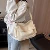 Ins Korean Style Simple Solid Color Versatile Japanese Messenger Bag Bag Shoulder Canvas Bag Male and Female Students Class Mailman Bag