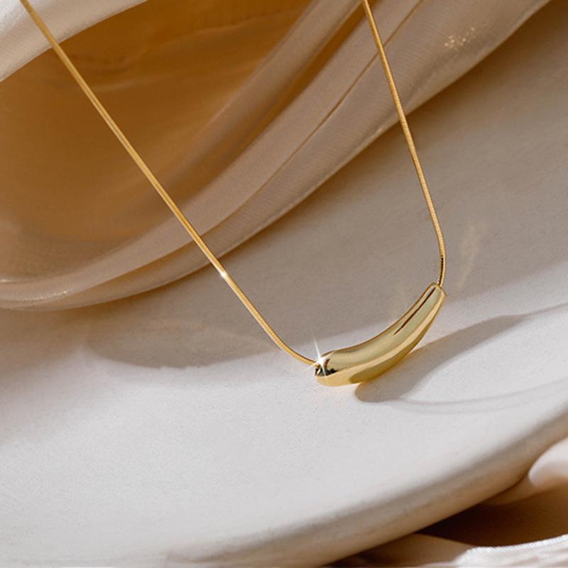 Stainless Steel Tear Drop Necklace Waterdrop Pendant Minimalist Best Friend Birthday Gifts