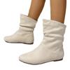 One Foot Low Top Women's Boots, Fashionable and Casual, Stacked with Elasticity, Ultra-low Cut Women's Boots, Pleated Flat Bottom Women's Short Boots