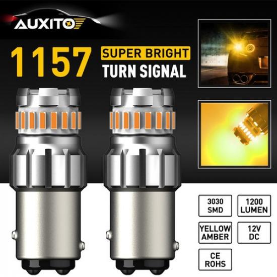 AUXITO 1157 3156 Yellow Amber LED Turn Signal Light Bulb Lamps ERROR FREE