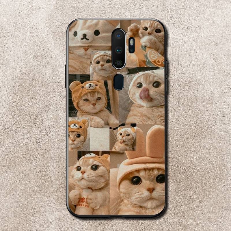 Coque de téléphone Mèmes de chat pour Vivo Y91C Y11 17 19 17 67 81 Oppo A9 2020 Realme c3