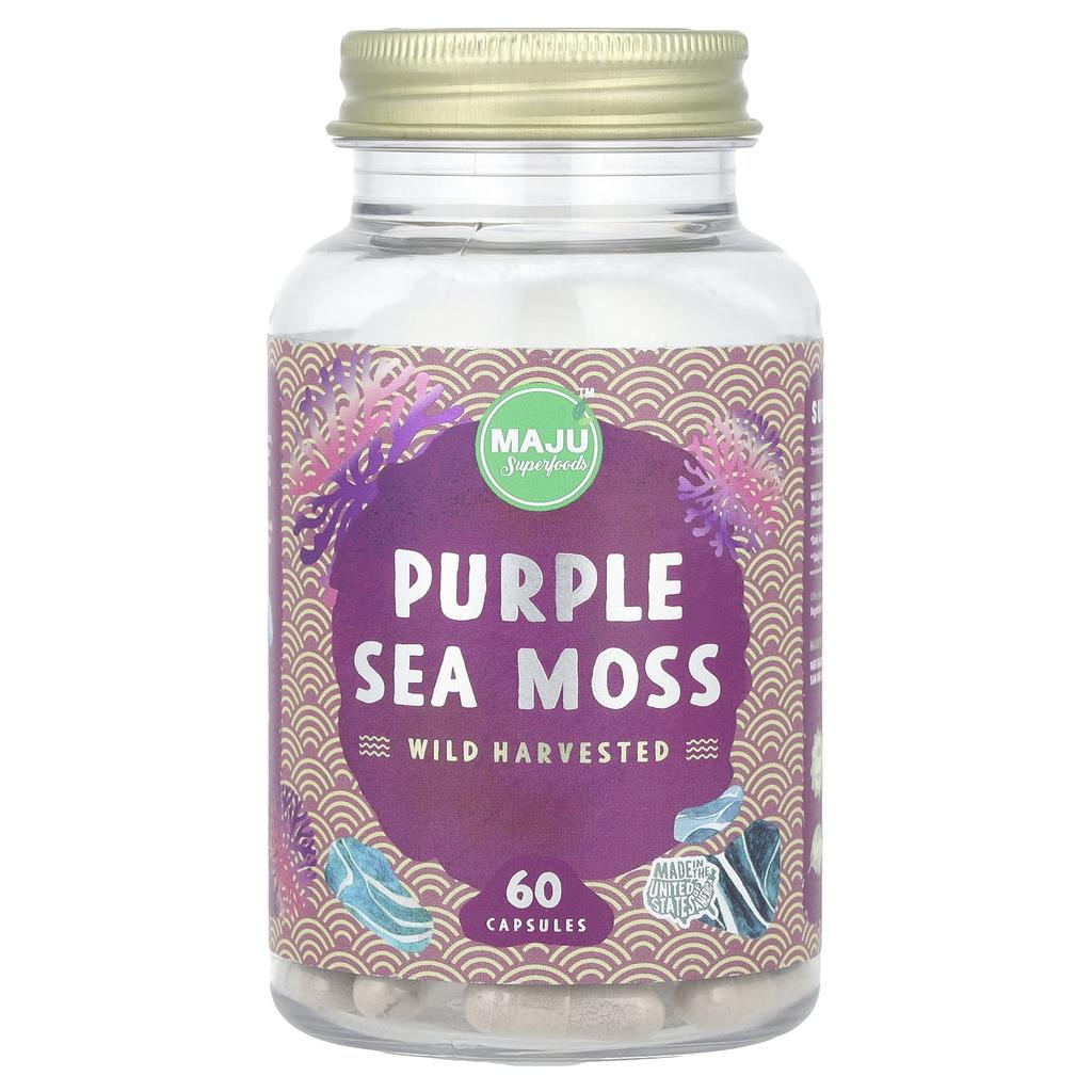 Purple Sea Moss, 60 Capsules (500Mg per Capsule)
