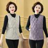 Women Autumn Winter Quilted O-neck Sleeveless Vest Single Breasted Loose Plus Size Casual Vest