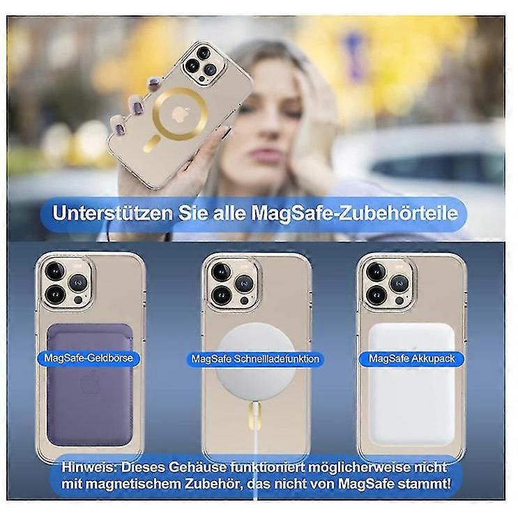 Designed for iPhone 13 Pro Case Compatible For MagSafe [Stronger Magnetic Attraction] (Gold)