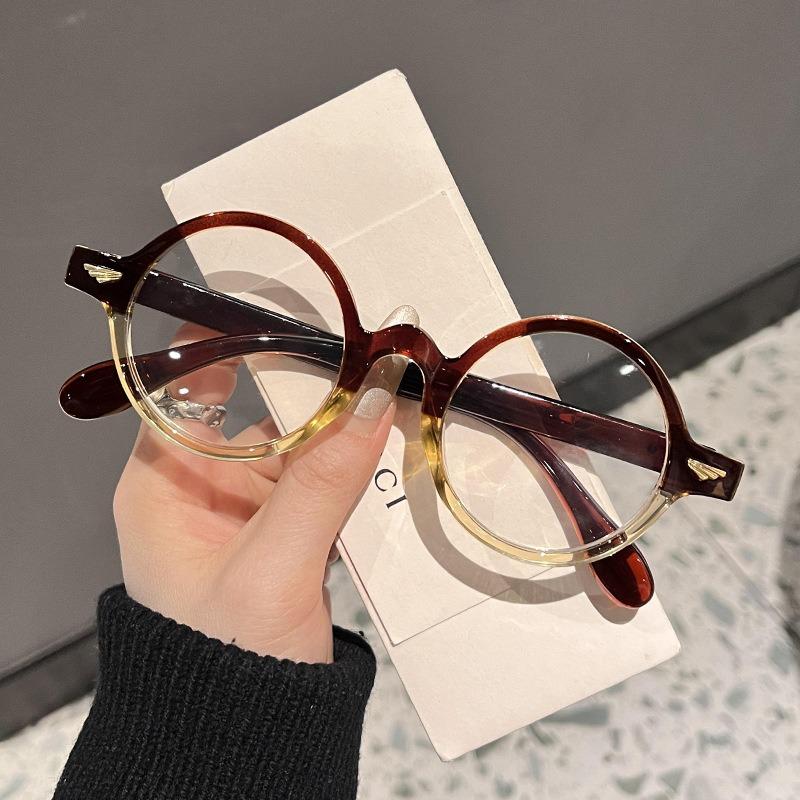Retro Round Frame Fashion Glasses Anti Blue Light Computer Fashion Lightweight Eyeglasses Women Men
