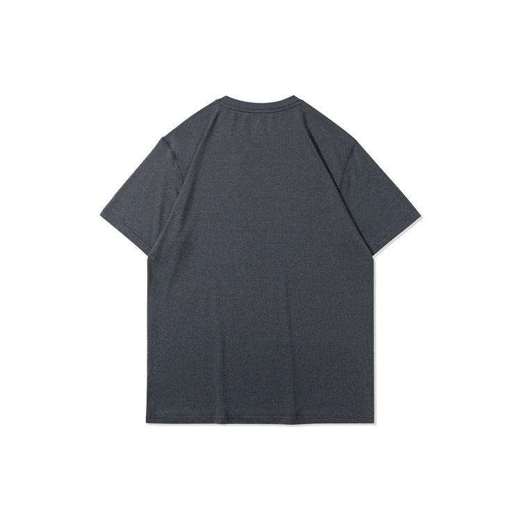 Li Ning T Shirts Men's Black Crew Neck Moderate Straight Fit ATSR209-4