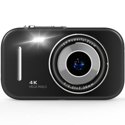 48MP Digitalkamera [4K-Videoaufnahme, Musikplayer, USB-wiederaufladbar] 2,8-Zoll großer Bildschirm Kompaktkamera mit 16-fach Zoom, Schönheitsfiltern, Blitz,