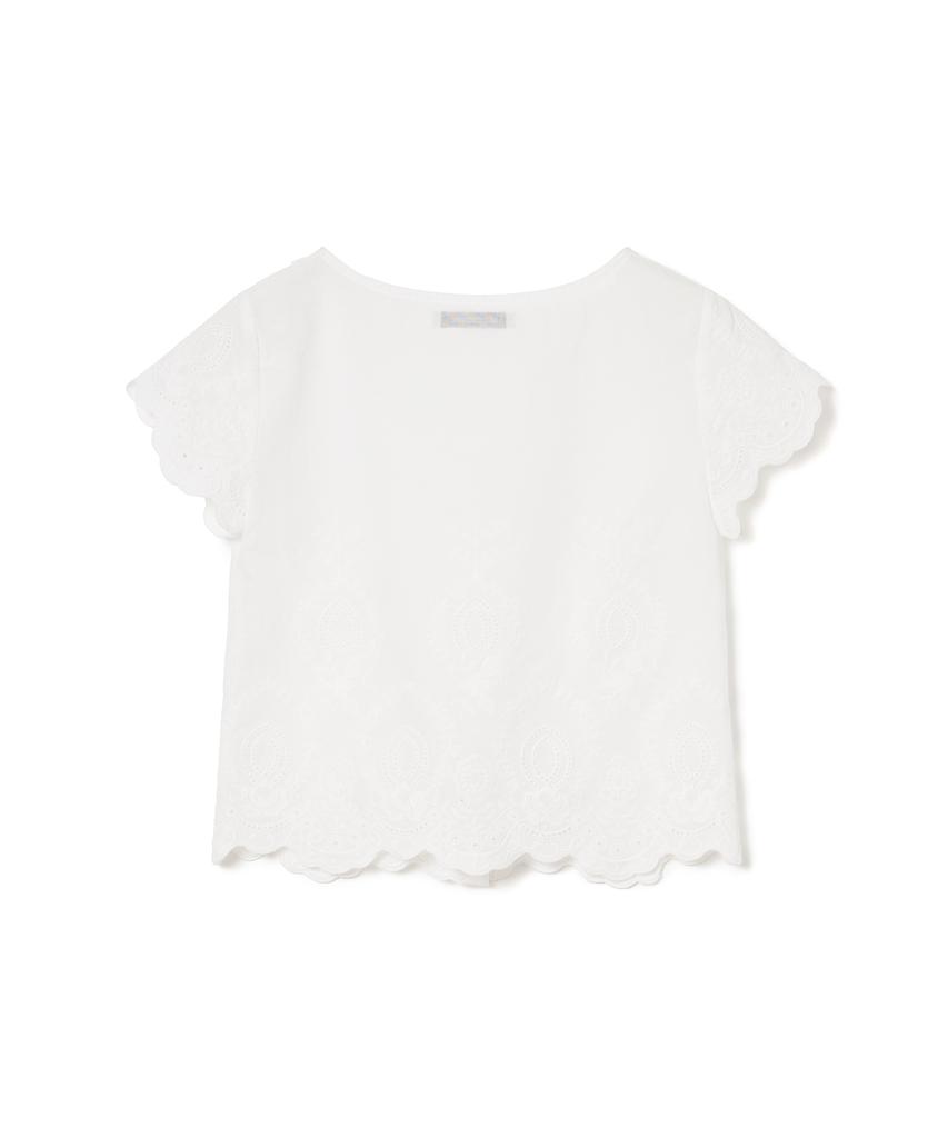 MILLO WOMEN Scallop Lace Blouse [White]