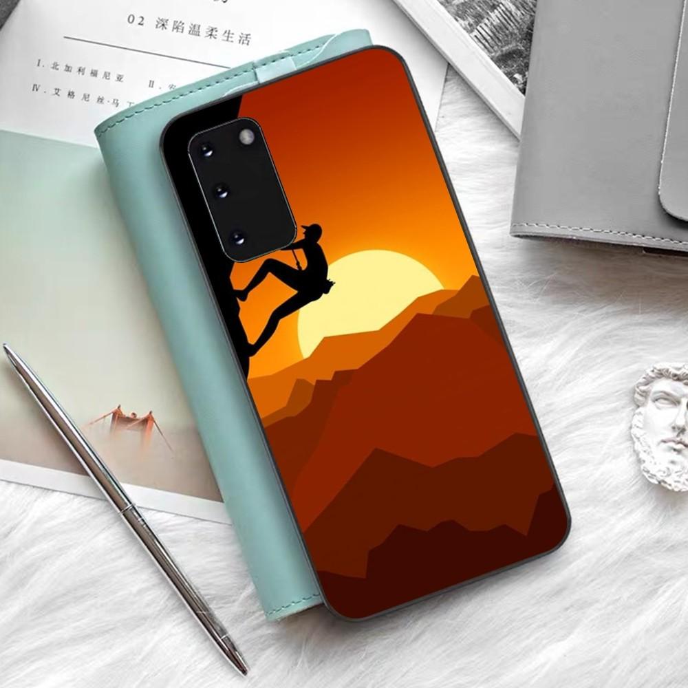 Climbing Mountain Phone Case Silicone PC+TPU For Samsung S10 20 30 22 23 24 Plus Lite Ultra Cover
