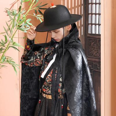 Schwarzer Sonnenhut Traditioneller Fliegender Fisch Kostümhut Breite Krempe UV-Schutz Angeln Idol Cosplay Kappe Kopfbedeckung