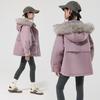 Sangluo Girls' Parka: Stylish & Warm Velvet-Lined Cotton Jacket for Winter 2025