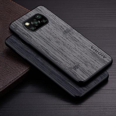 Custodia per Xiaomi Poco X3 NFC Pro X3 GT fonda modello in legno di bambù Cover per telefono in pelle Coque di lusso per custodia xiaomi poco x3 pro