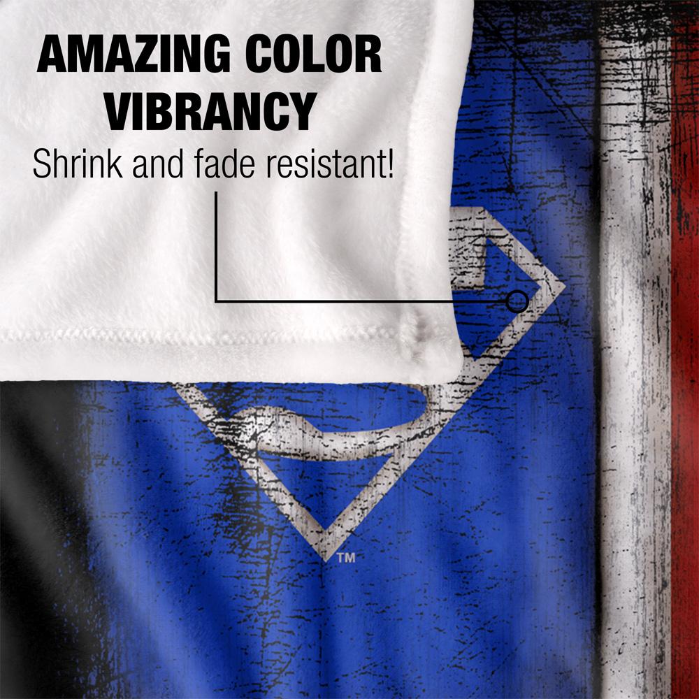 Superman Silky Old Glory Shield Supersoft Blanket