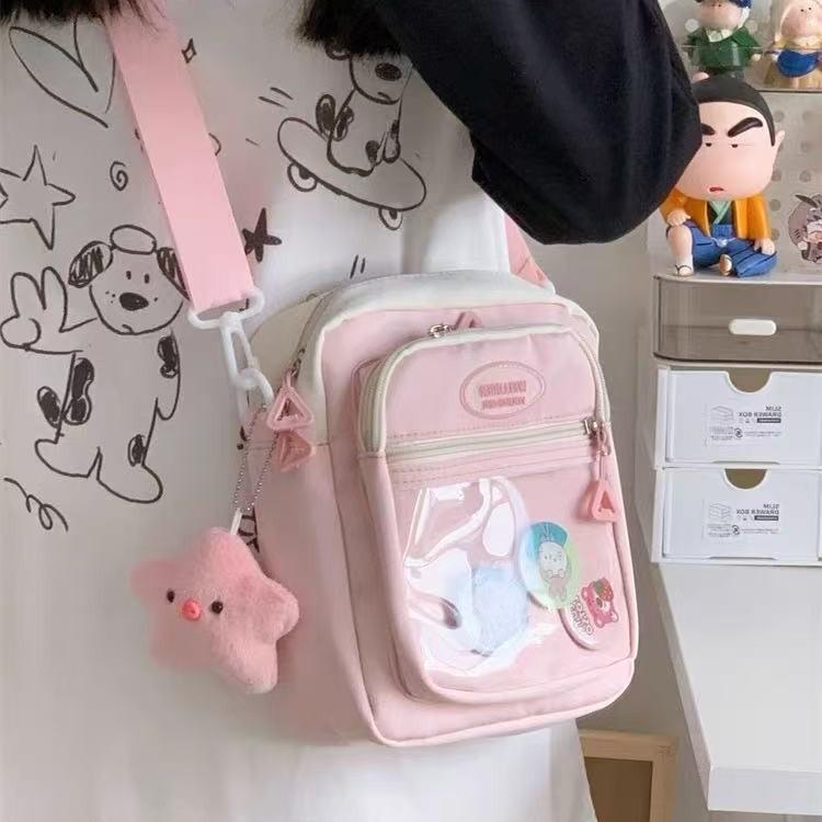 2025 autumn new transparent messenger bag casual simple student fashion pain bag bag personalized mobile phone bag