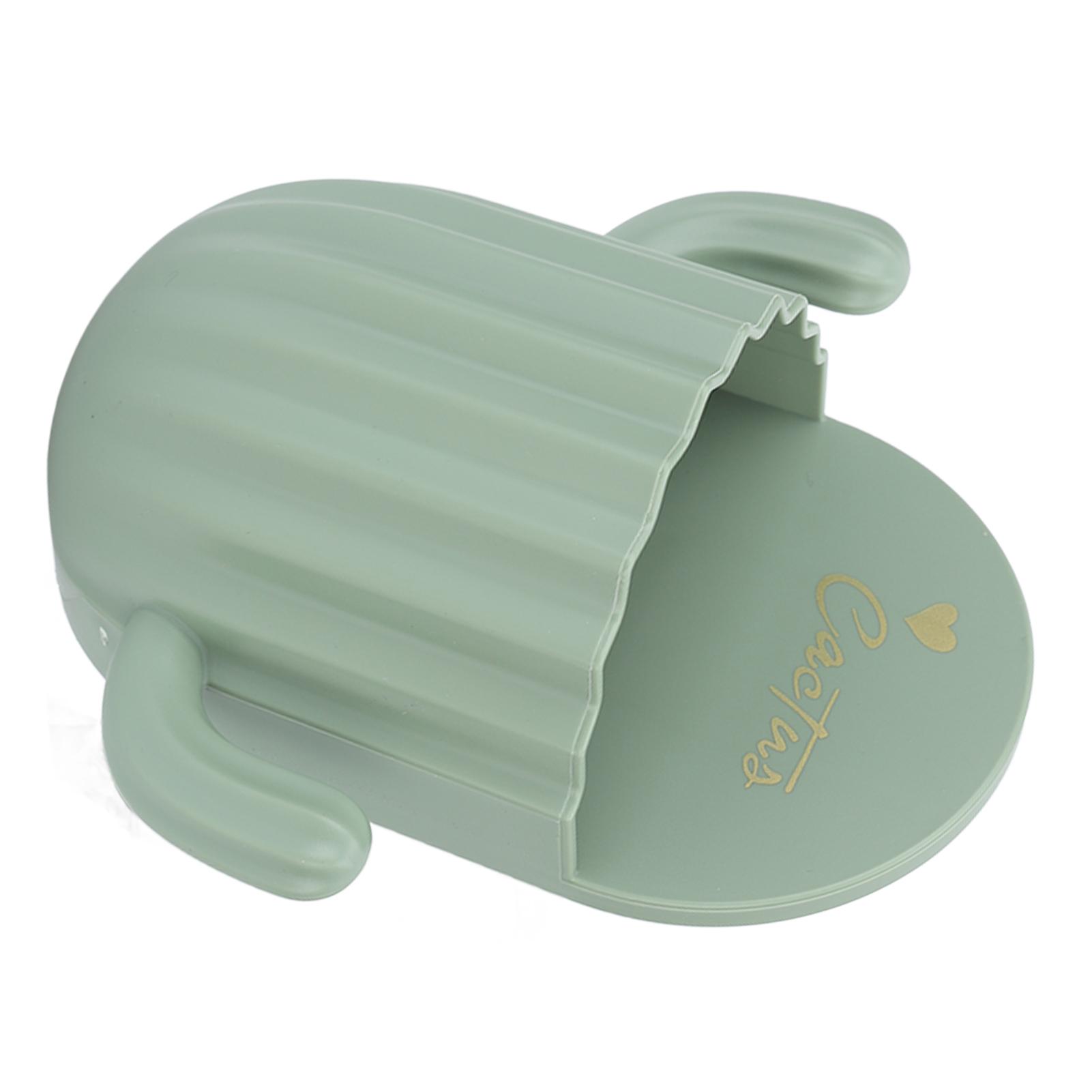 

Настенный ящик для хранения без пробивания отверстий в форме кактуса, стойка для хранения зубной пасты, зубных щеток, расчески зелёный