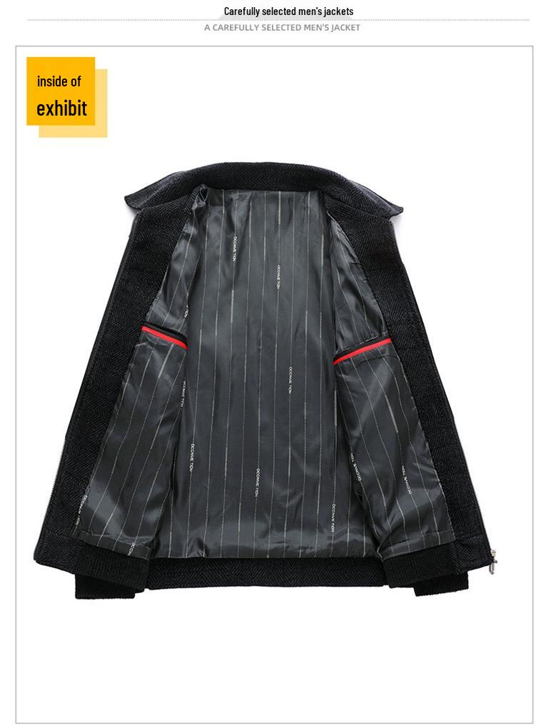 Dad’s Chenille Cotton Jacket - Middle-aged Men's Winter Coat with Velvet Lining