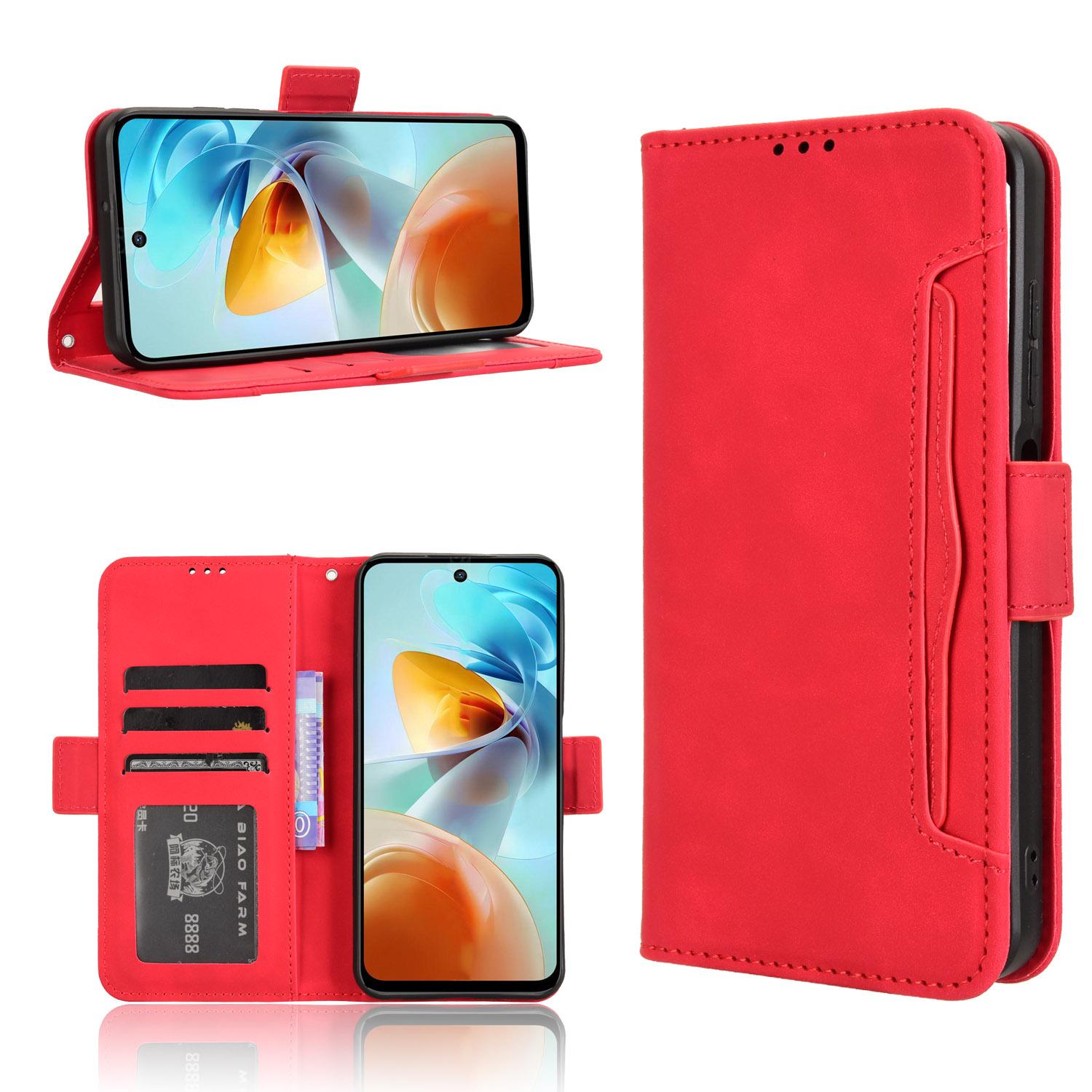 

For ZTE nubia Music 2 Leather Case Phone Wallet Cover with Multiple Card Slots Red