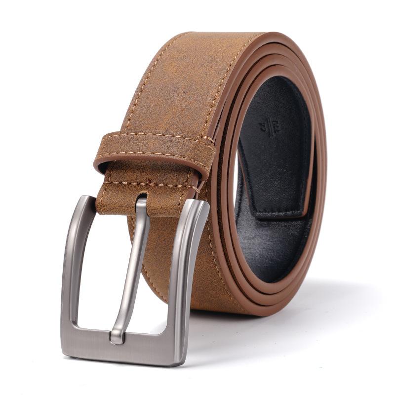 Retro Belt Men's Genuine Leather New Belt  Men's Middle Aged and Young Men's Versatile Pin Buckle Belt