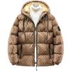 Windproof and Hooded Trench Warm Cotton Coat for Fall and Size L Men's Cold-Resistant Coat, Winter, Brown,