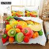 Luxury New 3D Print Summer Fruit Queen Bedding Set Duvet Cover Set Bedding Digital Printing Bed Linen King Size Duvet Cover Set