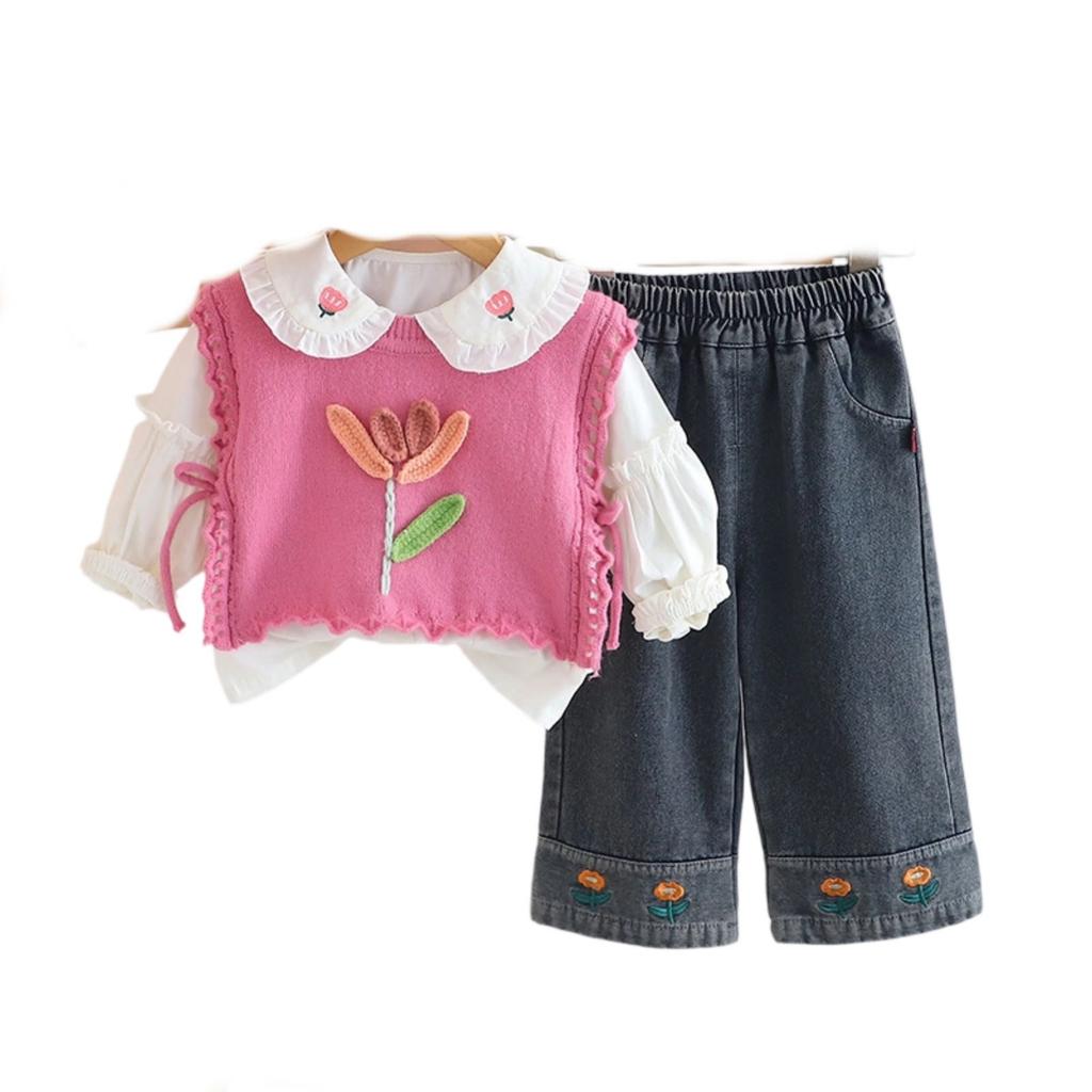 Kids Casual Long-Sleeve Set, Comfortable Daily Wear Outfits