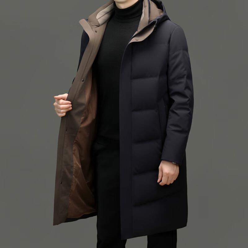 Men's Mid-Length Hooded Duck Down Winter Jacket