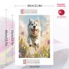 Siberian Husky and grassland Pattern  3pcs 100% Round Full Drill 5D DIY Diamond Painting Embroidery Cross Stitch Rhinestone Décor