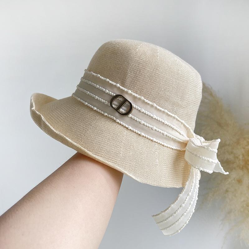 

Шляпа женская весенне-летняя солнцезащитная модная панама с маленькими загнутыми полями, шляпа-котелок с бантом, тренд для путешествий, солнцезащита, показывает лицо Adult hat circumference (55-59cm) бежевый