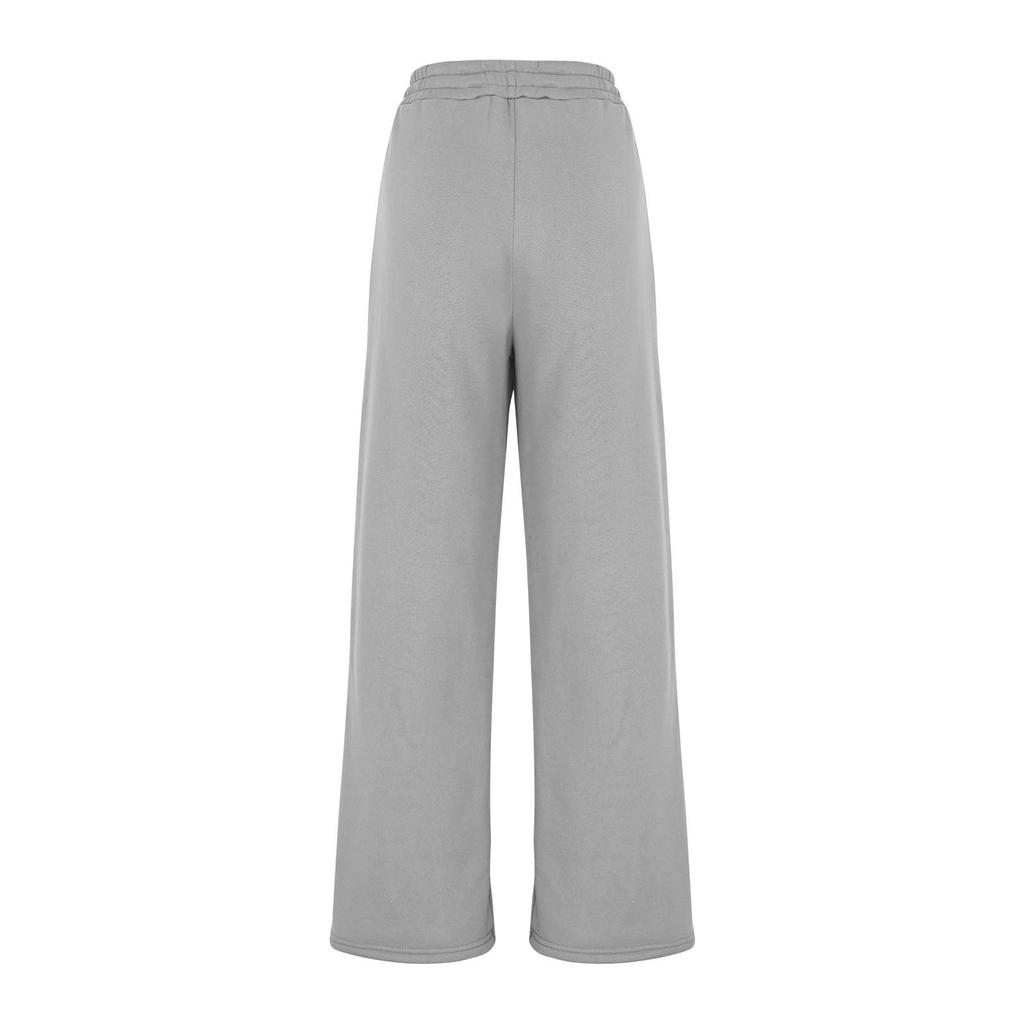 Pantalon de survêtement ample à jambes larges pour femmes, taille haute élastique, pantalon long décontracté ample pour le yoga avec poches