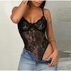 Sexy Crotchless Solid Underwear Women Lace Hollow Bra Set Erotic Costume  Baby Doll Dress Deep V Open Bra Sexy Lingerie Set