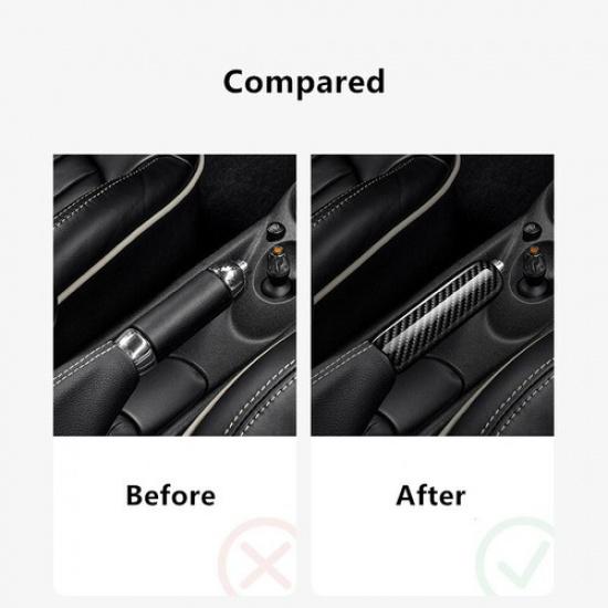 Real Carbon Fiber Car Handbrake Grip Cover Trim For BMW Mini R50 R53 2001-2006