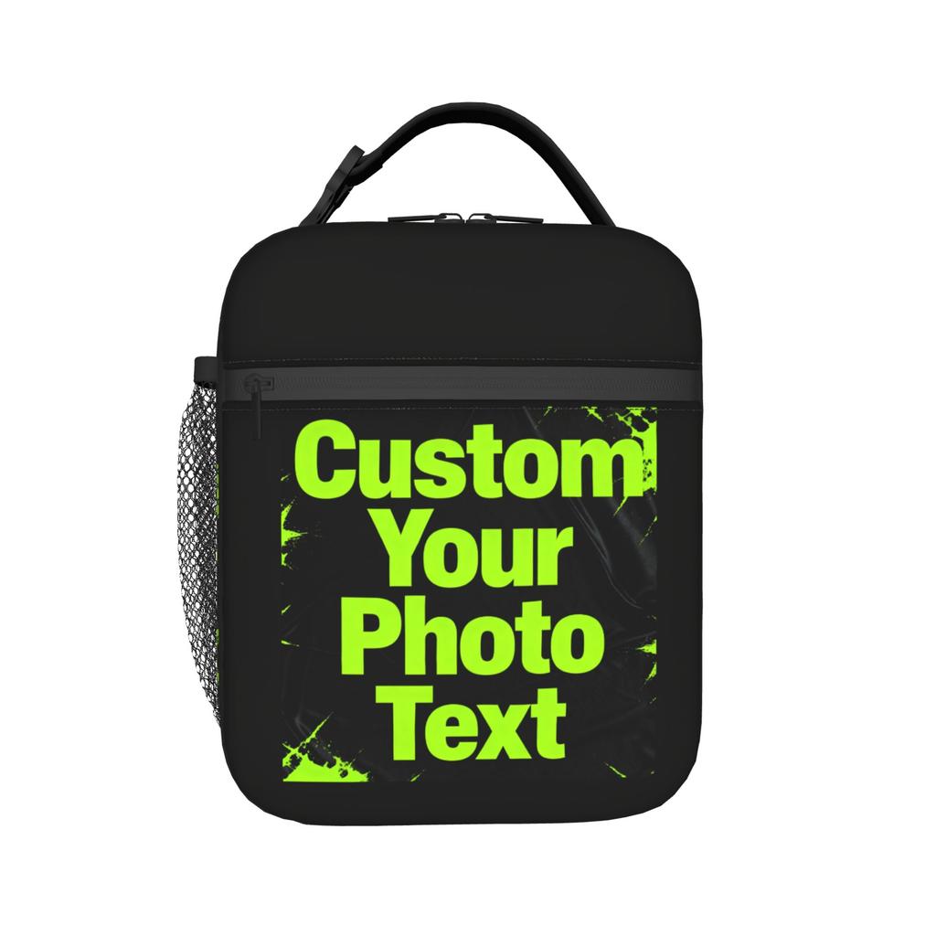 Custom Custom Your Photo Logo Text Insulated Lunch Bag for Work School Waterproof Thermal Cooler Lunch Box Men Women