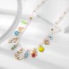 Kenjie Summer Colorful Multi-Pendant Necklace & Bracelet Set: Moon & Star Design for Women.
