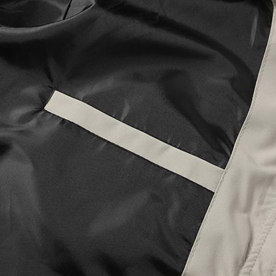 Men Jacket Hooded Long Sleeve Windproof Waterproof Windbreaker with Multi-Pocket Design Casual Sports Style Outerwear