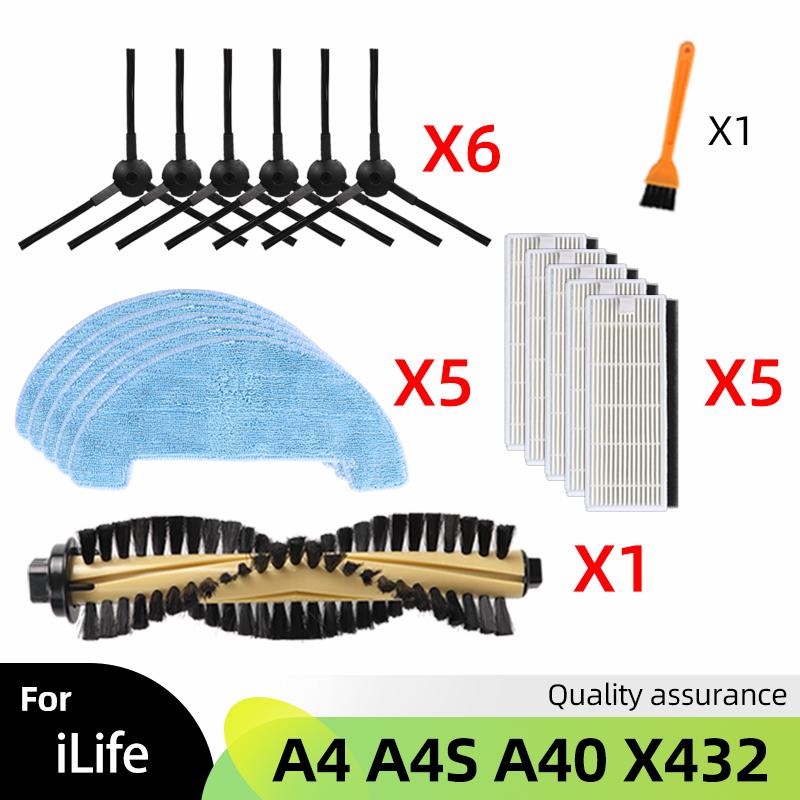 For Chuwi iLife A4 A4S A40 Polaris PVCR 0726 0826 0926 Side Main Brush Cover Hepa Filter Strainer Mop Spare Accessories