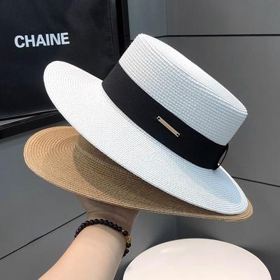 Flat Top Top Hat Children's Summer 2025 New Sunscreen Hat Seaside Vacation Shade Straw Hat Beach Sun Hat