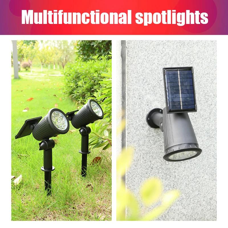 Solar Spotlights Garden Waterproof IP65 Spot Lights Brightness Adjustable for Outdoor Backyard Driveway Lawn Decor Lighting