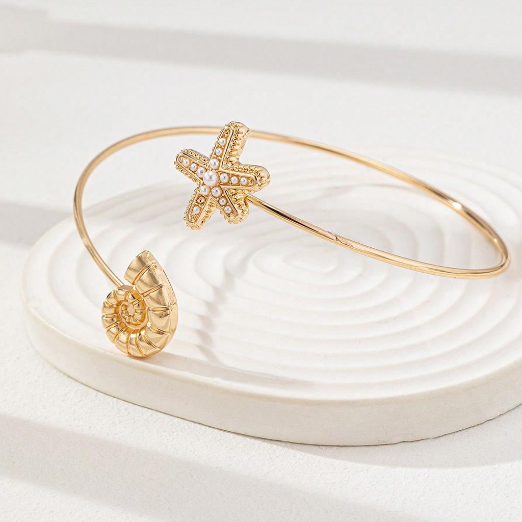 Open Arm Ring Fashion Niche Design Sense Bracelet Creative Asymmetrical Adjustable Alloy Bracelet Women