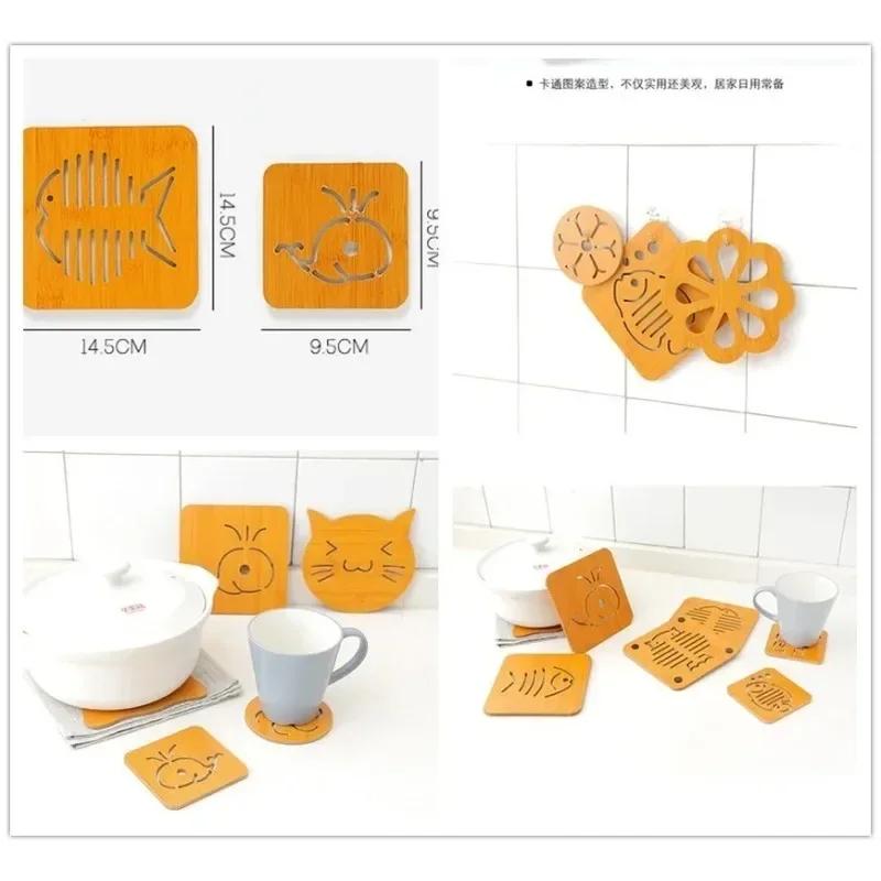 New Kitchen Portable Bamboo Material Insulation Table Mat Windmill Fish Bone Perfect For A Coffee Table In The Living Room