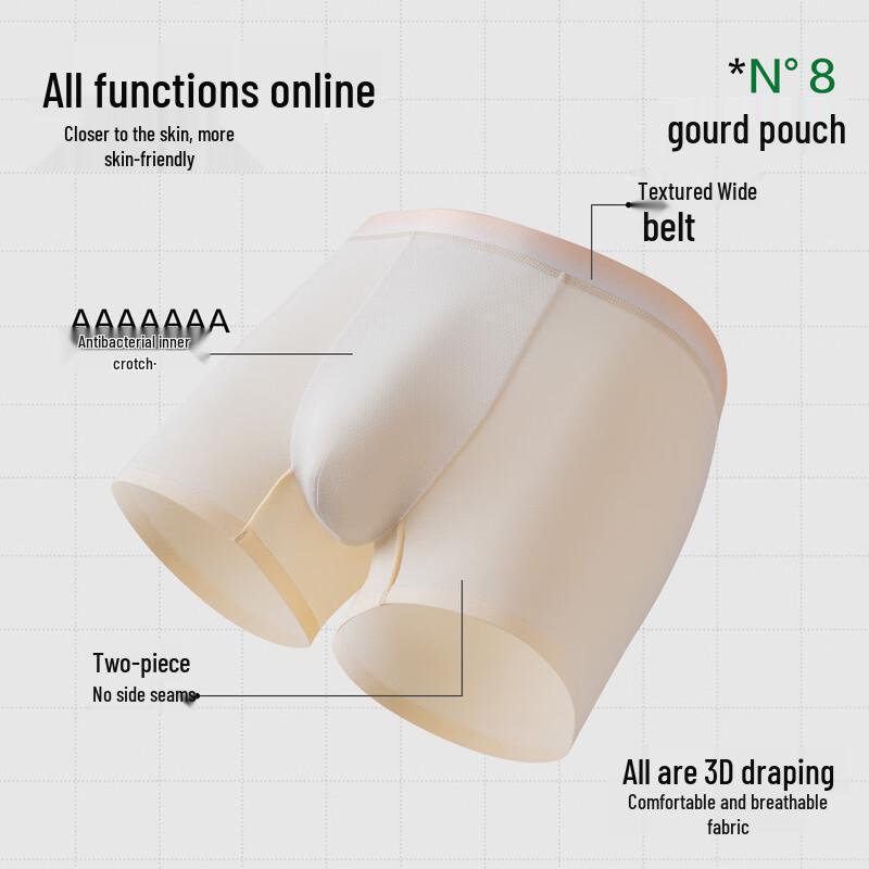 YOUKESHU Men's Seamless Modal Antibacterial Boxer Briefs