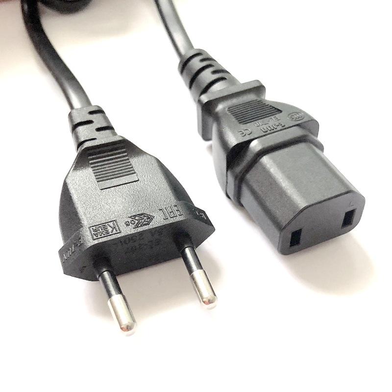 C17 Two-Hole Figure-8 Power Cord for Xbox, PS, Handheld Consoles, Speakers, and Coffee Machines.