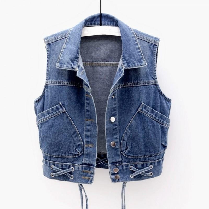 

Women s Spring Summer Denim Vest Ladies Korean Version Design Cowboy Vest XXS