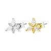 Gaibei 3D Flower & Heart Zircon Ear Studs - European/American Style