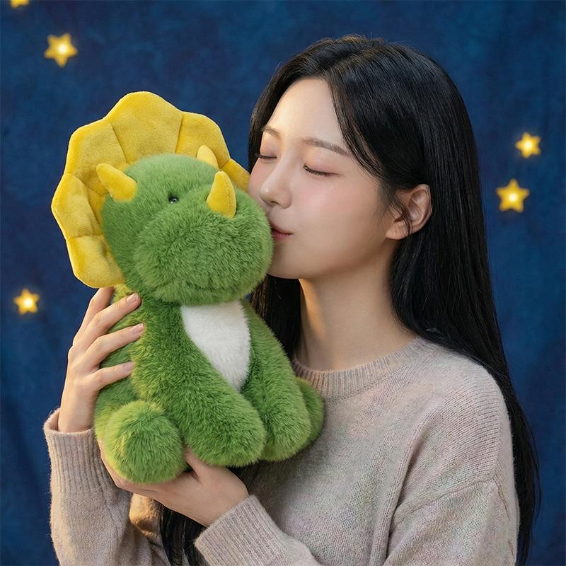 Sitting Triceratops Doll Simulated Dinosaur Soft Plush Toys Roar Dino Theme Birthday Home Decoration Ornaments For Gifts