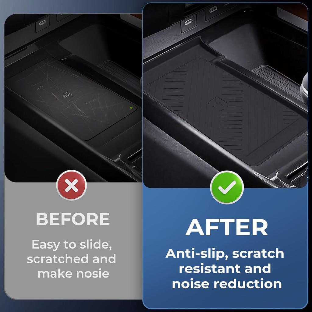 Wireless Charging Protective Mat For Toyota Camry 2026 2025, Center Console Interior Accessories Silicone Anti-Slip Wireless Charger Cover Pad For