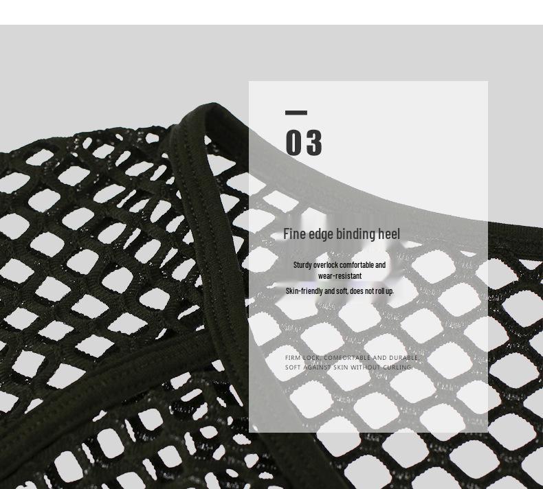 Tricou plasă transparent pentru bărbați - Design seducător decupat