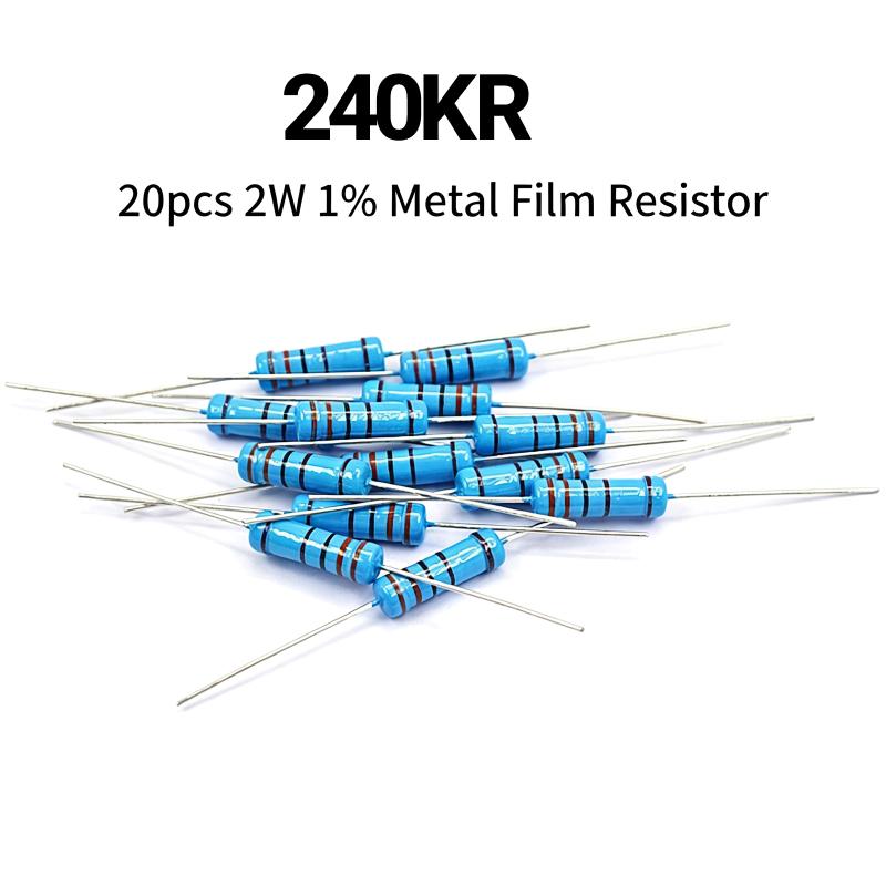 2W 1% Low Error Metal Film Resistor Assortment 20Pcs 1R-10M for PCB Design and Prototype Production