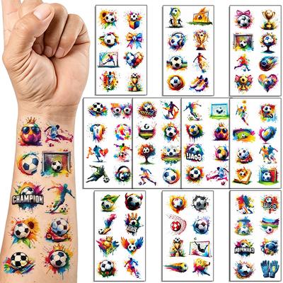 10/20/30 Blatt Temporäre Tattoos für Fußball-Fans Fake Tattoo Aufkleber Wasserdichter Tattoo Aufkleber Ärmel Mann Frau