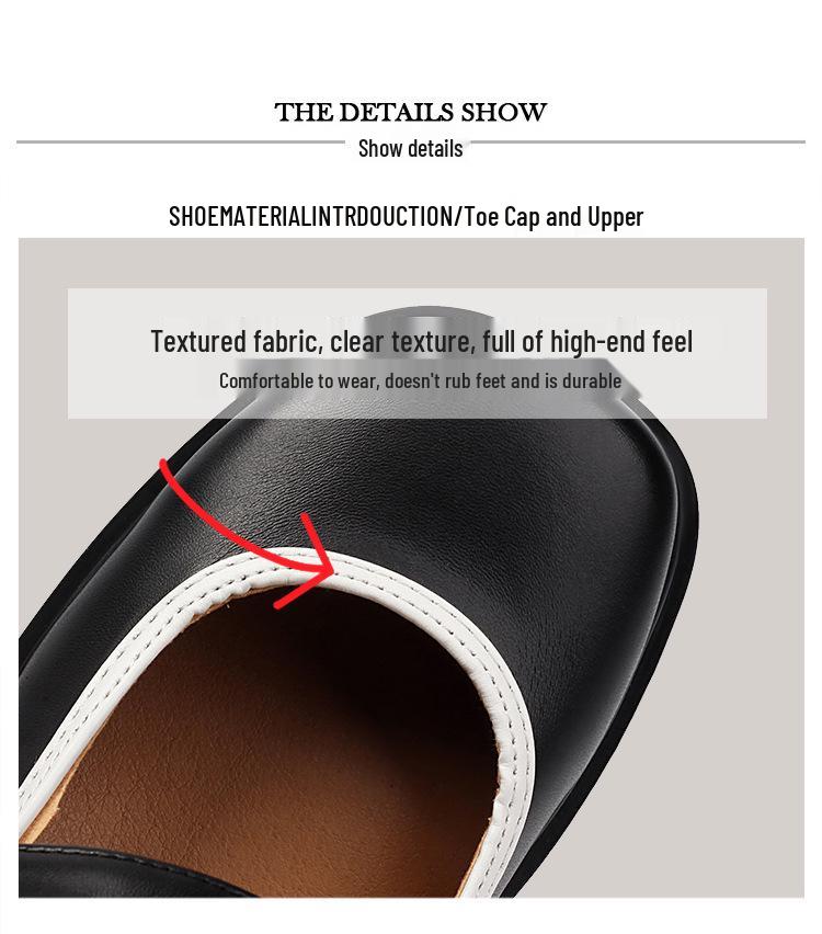 2026 Women's Mary Jane Sandals: Square Toe, Height-Boosting Thick Sole, Breathable Platform, Chunky Heel, Versatile Plus-Size Leather Shoes